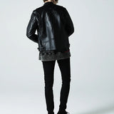 【THE ROLLING STONES×JACKROSE】 COW LEATHER SEMI DOUBLE STAND RIDERS