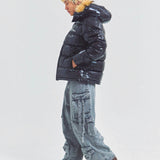 GA SHINY FUR PUFF-JACKET