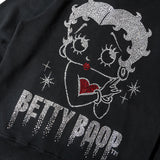 BETTY BOOP NEVERMIND ラインストーン・裏毛ZIPパーカー
