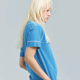 Healthknit/ヘルスニット INDIGO HENLEY NECK SHORT SLEEVE TEE