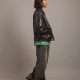 SKOOKUM.JE LAMB LEATHER ZIP JACKET