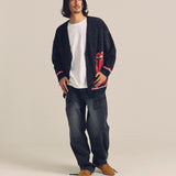 B-TRS SHAGGY KNIT JQ CARDIGAN