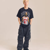 GA DENIM PARACHUTE CARGO PANTS