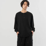 SEABEES/シービーズ TCワッフル ヘンリーネック・LSTEE