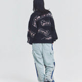 GA MOHAIR EMBLEM総柄 KNIT