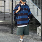 ANGLAN-Stripe Wappen PK Half Shirt