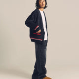 B-TRS SHAGGY KNIT JQ CARDIGAN