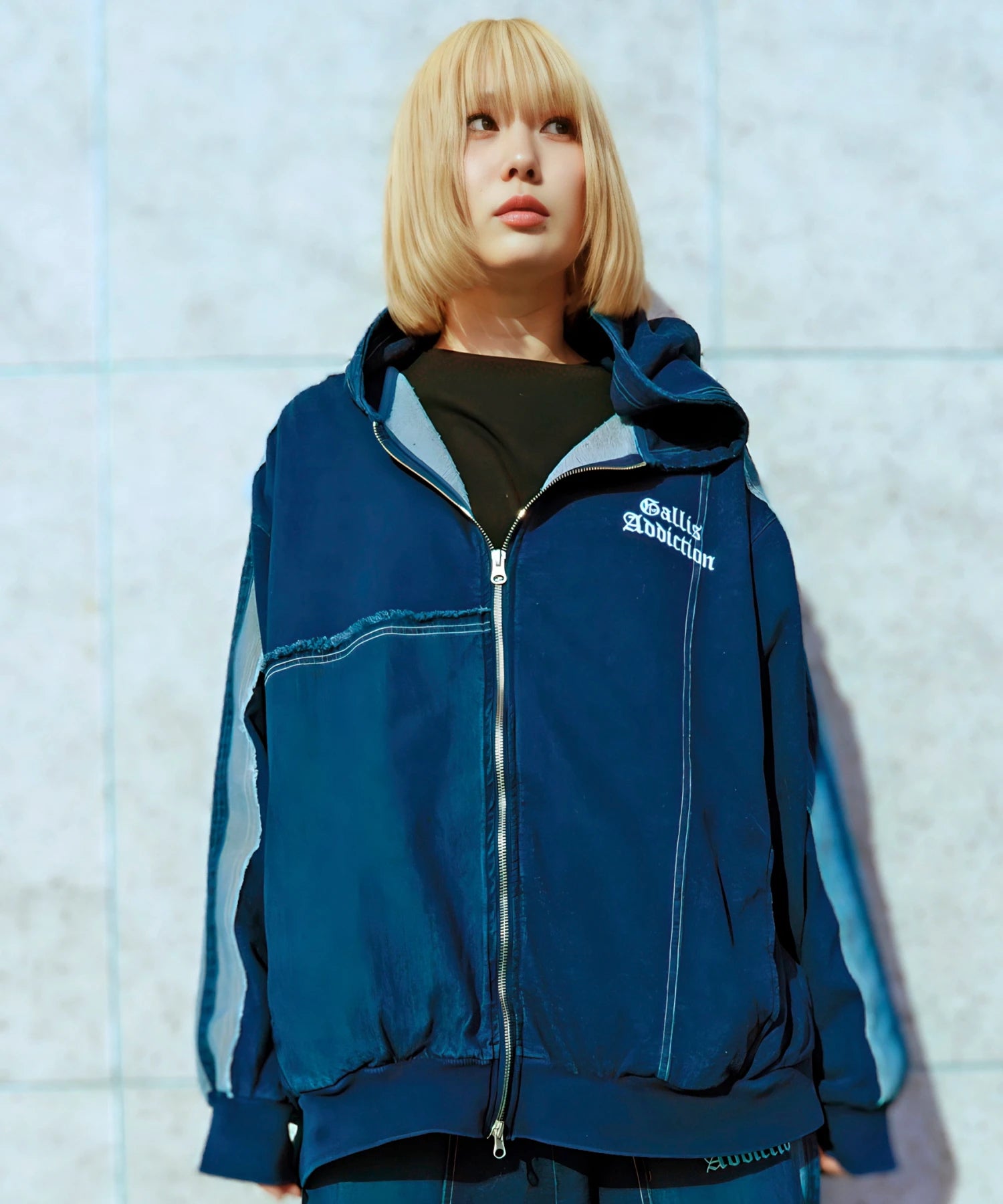 GA 切替DENIM ZIP HOODIE