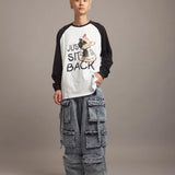 GA DENIM PARACHUTE CARGO PANTS