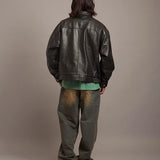 SKOOKUM.JE LAMB LEATHER ZIP JACKET