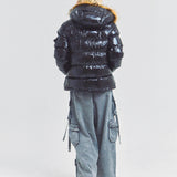 GA SHINY FUR PUFF-JACKET