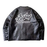 FUBU-Faux Leather Racing Jacket