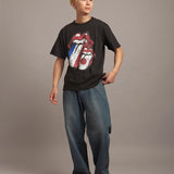 B-TRS PARIS/JPN PRINT&LINESTONE SS TEE