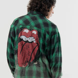 【The Rolling Stones×JACKROSE】 ハードダメージ ビンテージ チェックシャツ
