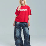 JE-クロップド丈・ロゴ SS TEE