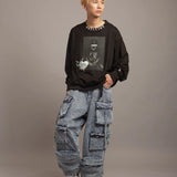 GA DENIM PARACHUTE CARGO PANTS