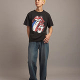 B-TRS PARIS/JPN PRINT&LINESTONE SS TEE