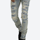 mnml【ミニマル】-X165 PAISLEY SKINNY FIT DENIM