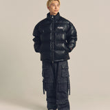FUBU-Faux Leather Puffer Jacket