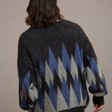 JE DIA/ARGYLE JQ SHAGGY KNIT CARDIGAN