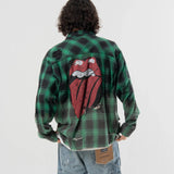 【The Rolling Stones×JACKROSE】 ハードダメージ ビンテージ チェックシャツ
