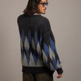 JE DIA/ARGYLE JQ SHAGGY KNIT CARDIGAN