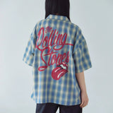 【The Rolling Stones×JACKROSE】 ヴィンテージ加工･チェックSSシャツ(短丈)