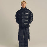 FUBU-Faux Leather Puffer Jacket