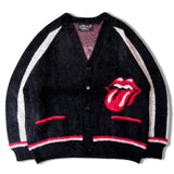 B-TRS SHAGGY KNIT JQ CARDIGAN