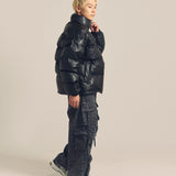 FUBU-Faux Leather Puffer Jacket
