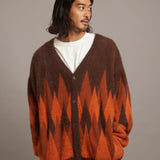 JE DIA/ARGYLE JQ SHAGGY KNIT CARDIGAN