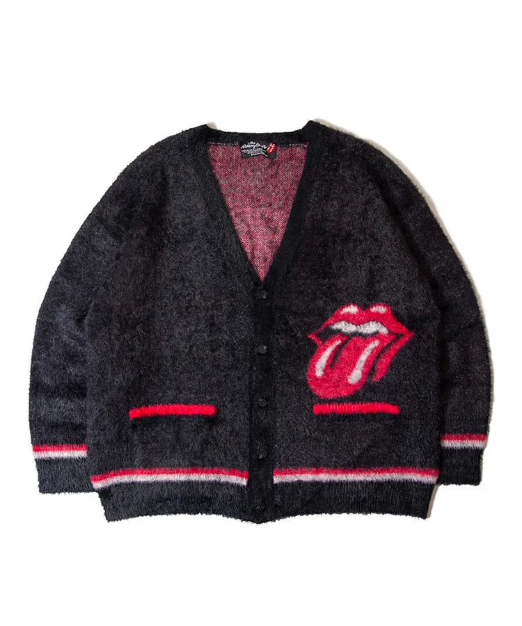 B-TRS SHAGGY KNIT JQ CARDIGAN