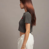 GA HEART ﾘﾌﾞｼｮｰﾄ丈ZIP UP TEE
