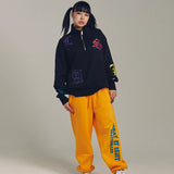 GA 裏毛-COLORFULL刺繍HALF-ZIP