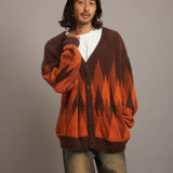 JE DIA/ARGYLE JQ SHAGGY KNIT CARDIGAN