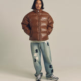 FUBU-Faux Leather Puffer Jacket
