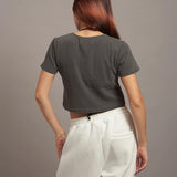 GA HEART ﾘﾌﾞｼｮｰﾄ丈ZIP UP TEE