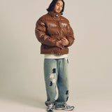 FUBU-Faux Leather Puffer Jacket