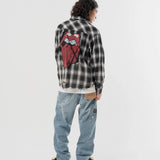 【The Rolling Stones×JACKROSE】 ハードダメージ ビンテージ チェックシャツ