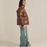 FUBU-Faux Leather Puffer Jacket