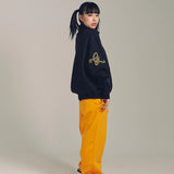 GA 裏毛-COLORFULL刺繍HALF-ZIP
