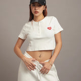 GA HEART ﾘﾌﾞｼｮｰﾄ丈ﾍﾝﾘｰTEE