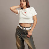 GA HEART ﾘﾌﾞｼｮｰﾄTEE