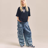GA DENIM PARACHUTE CARGO PANTS
