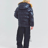 GA SHINY FUR PUFF-JACKET