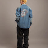 B-TRS PRINT DENIM SHIRTS
