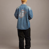 B-TRS PRINT DENIM SHIRTS