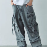 GA DENIM PARACHUTE CARGO PANTS