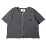 GA HEART ﾘﾌﾞｼｮｰﾄ丈ZIP UP TEE