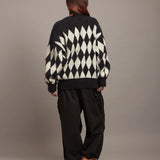 JE DIA/ARGYLE JQ SHAGGY KNIT CARDIGAN